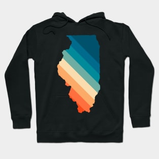 Illinois State Retro Map Hoodie